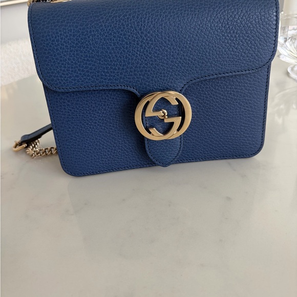 Gucci Royal Blue Crossbody Bag with Gold Hardware - Picture 10 of 10